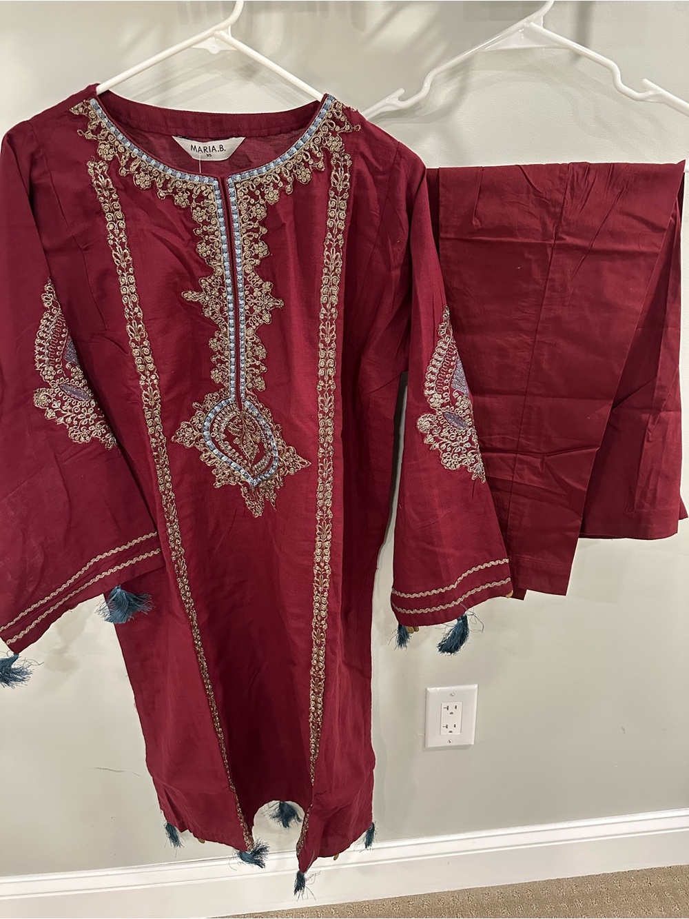 MARIA.B Maroon Embroidered Women Kurta Set